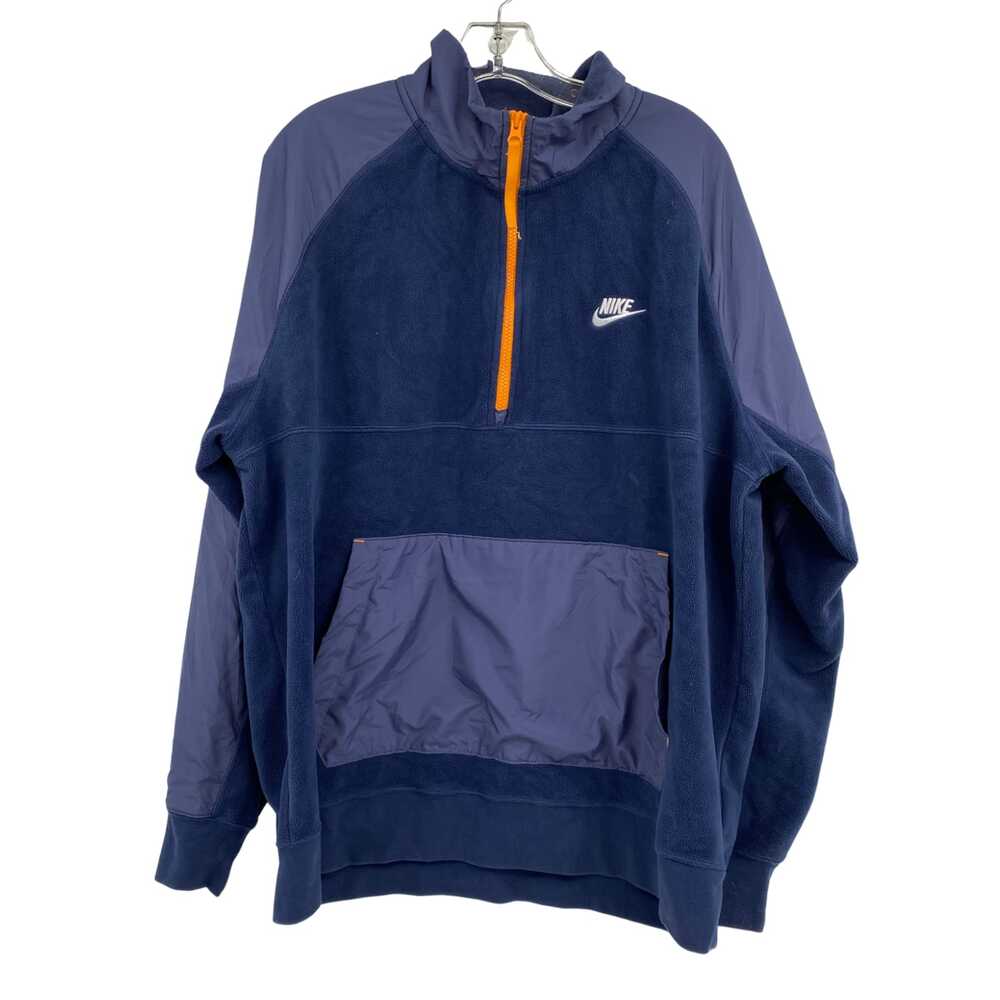 Nike Blue Orange Sweatshirt Zip High Neck | Mens XL